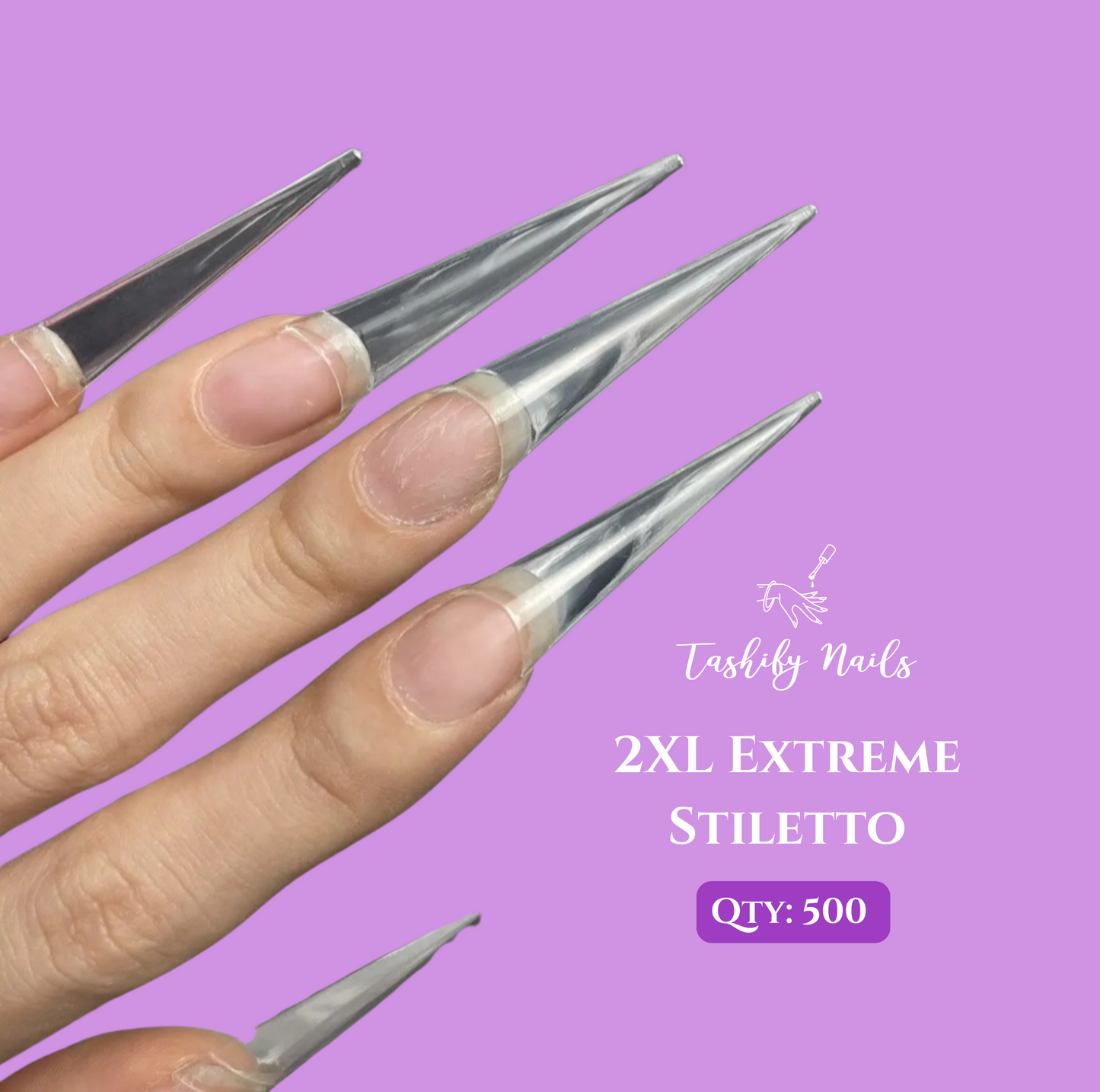 2XL Stiletto Clear Nail Tips