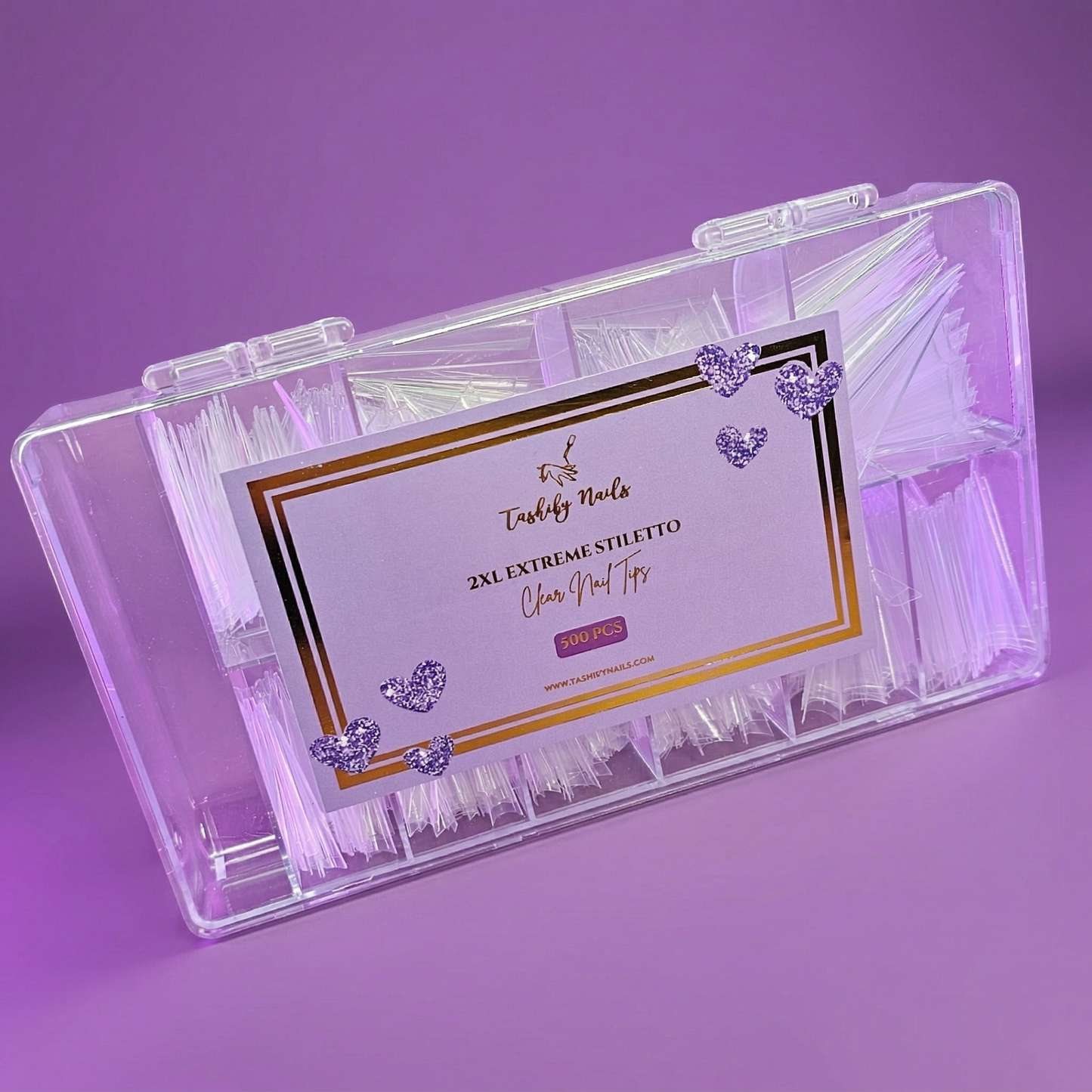 2XL Stiletto Clear Nail Tips