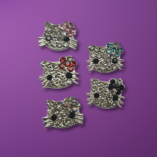 Silver Hello Kitty Crystal Charms - 10 Pack