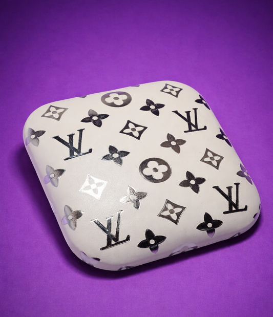 White & Silver LV - HANDCRAFTED Nailfie Rest