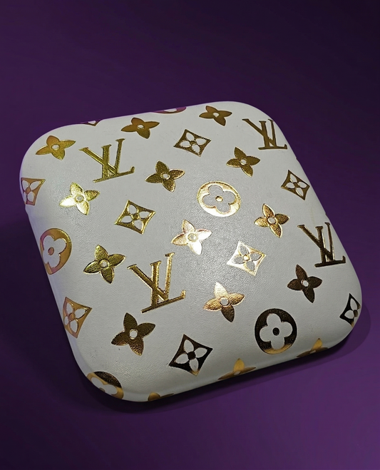 White & Gold LV - HANDCRAFTED Nailfie Rest