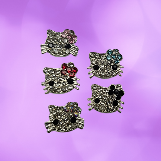 Silver Hello Kitty Crystal [10 Pack] - Luxury Nail Charms